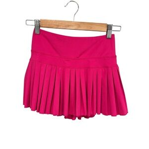 Gold Hinge Pink Pleated Skirt Mini Skirt Feminine Chic, Size XS